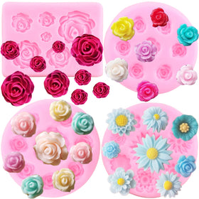 ZiXiang rose silicone mold set shows detailed petals for elegant cake decorations