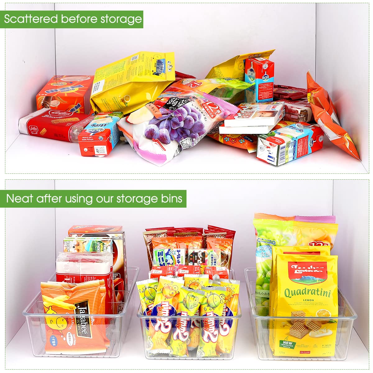 ZIZOTI compact pantry bin fits tight spaces with precise dimensions
