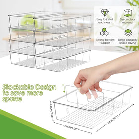 ZIZOTI stackable pantry bin in cabinet saves vertical space