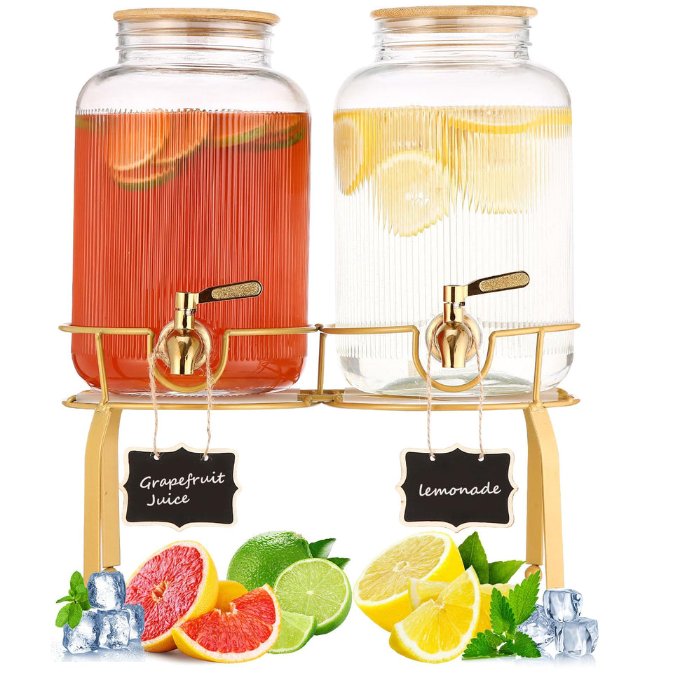 ZJ Whoest two-dispenser glass drink station offers quick dual flavors for parties.