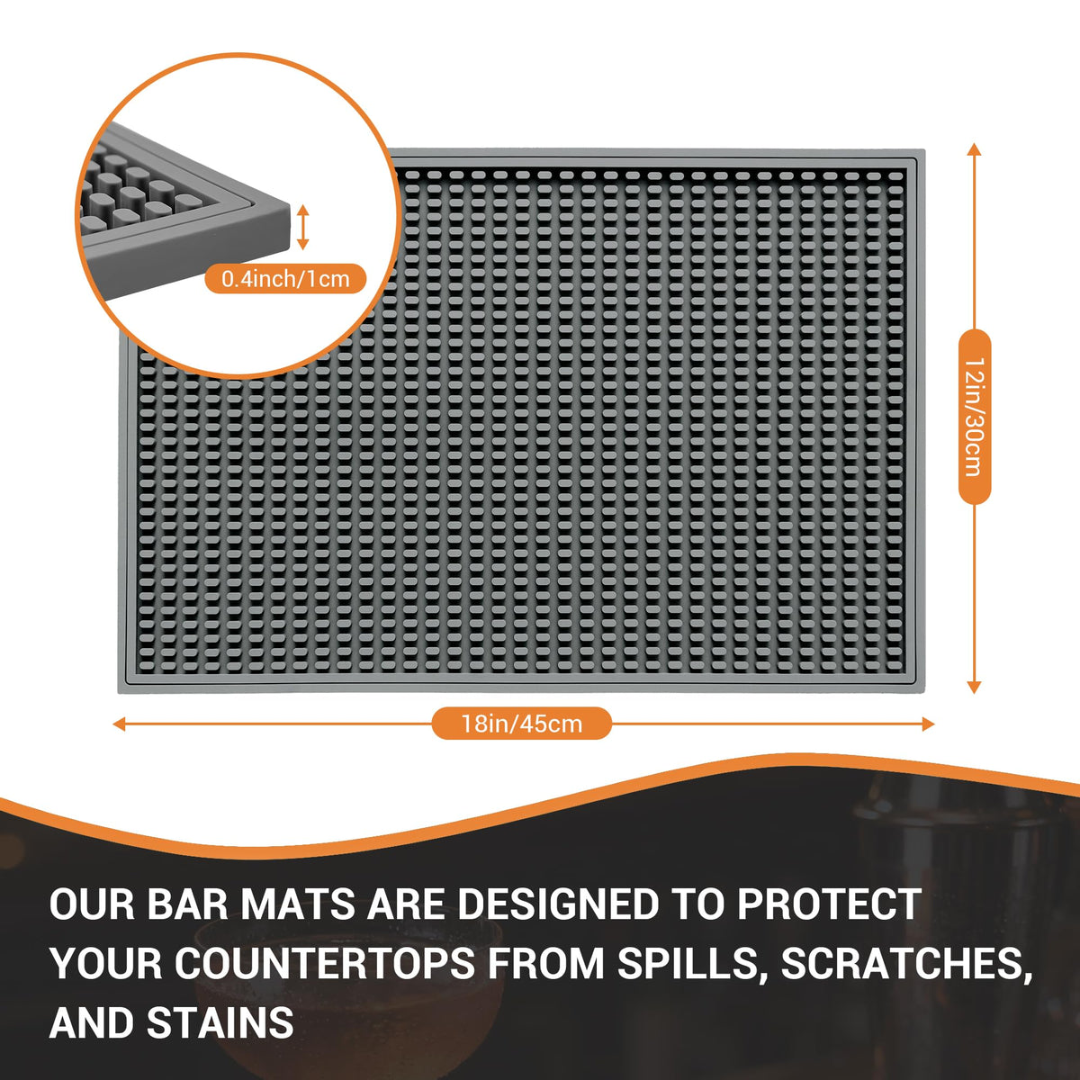 ZJWZLG bar mat anti-slip with airflow design speeds drying after drinks.