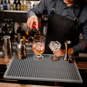 ZJWZLG bar mat protects countertops from spills and condensation.