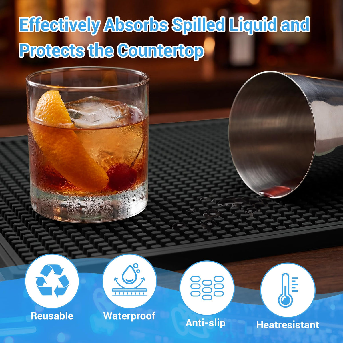 ZJWZLG Bar Mat durable rubber construction for long-lasting use