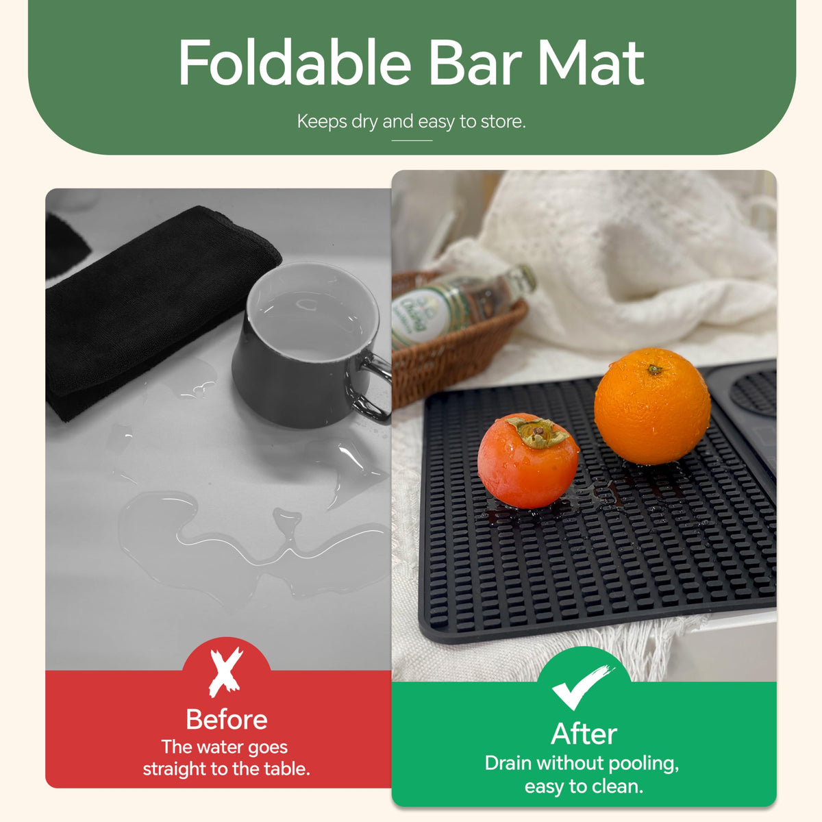 ZJWZLG bar mat includes a rimmed tray for salting and sugar rims.