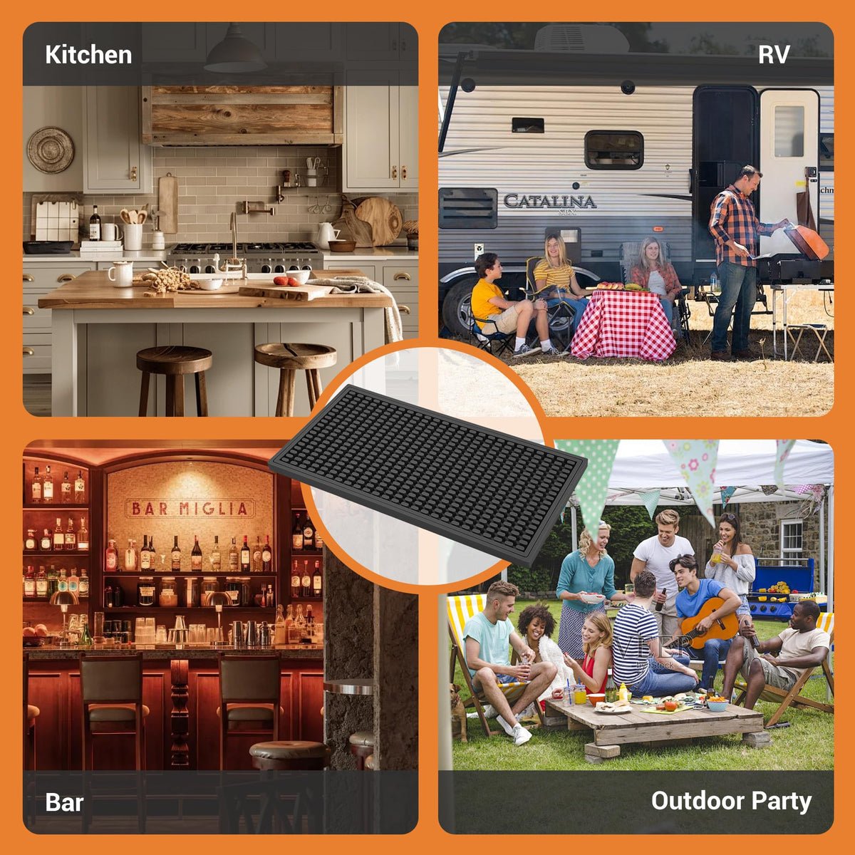 ZJWZLG Bar Mat Small compact design fits busy bar areas.