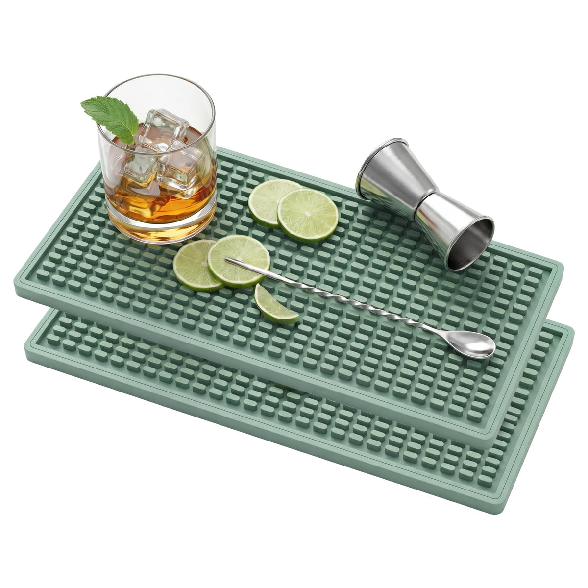 ZJWZLG Bar Mat Small full shot shows compact counter protection for home bars.