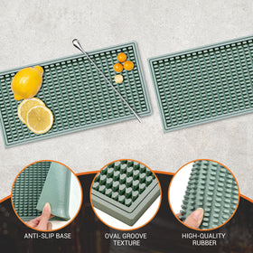 ZJWZLG Bar Mat Small demonstrates stable glassware on the mat.