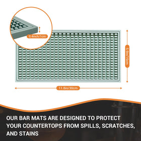 ZJWZLG Bar Mat Small close-up highlights prongs trapping spills for a clean counter.