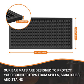 ZJWZLG Bar Mat Small on-counter view demonstrates non-slip stability for glassware.