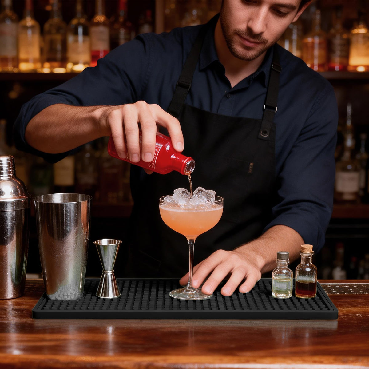 ZJWZLG Bar Mat Small spill-trap focus protects counters during busy service.
