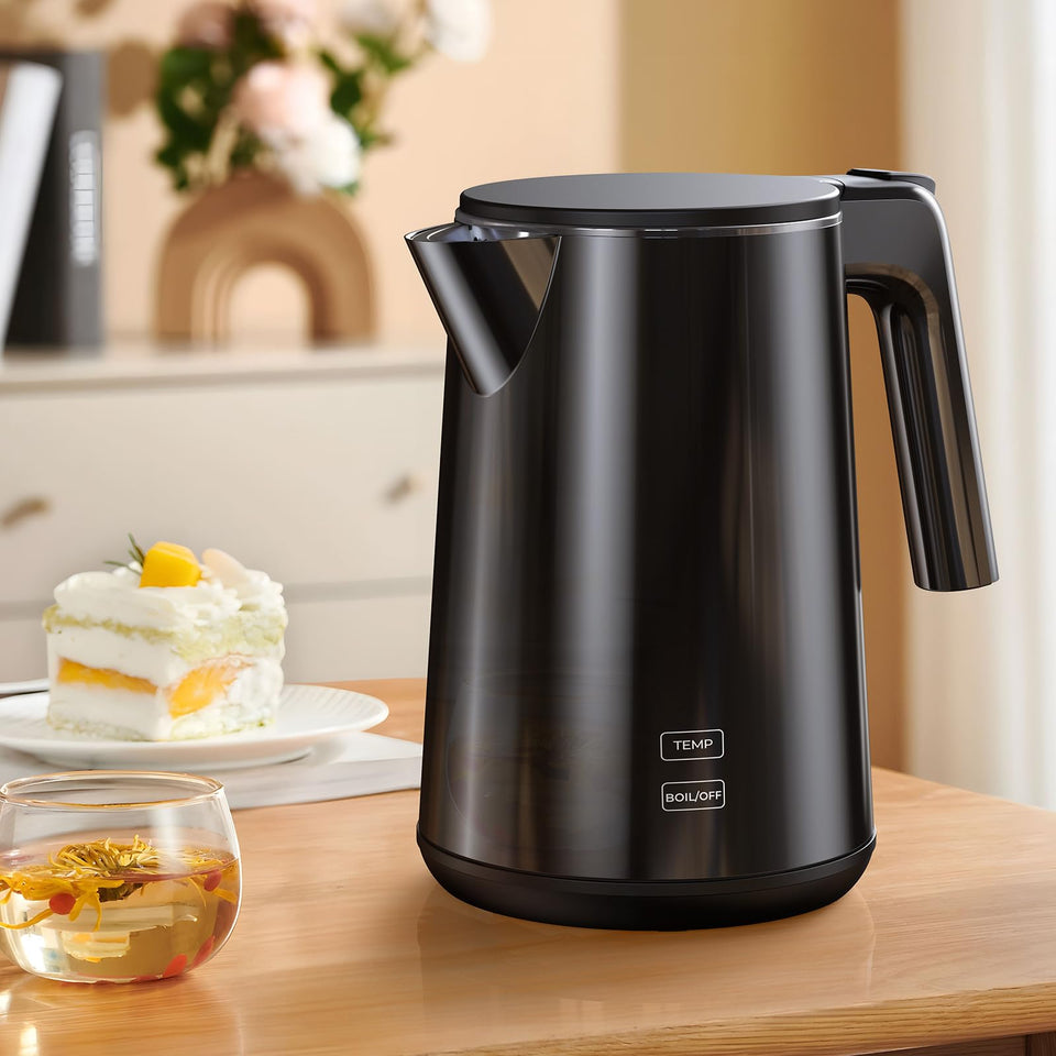 ZKBHOME Electric Kettle 1L front view for quick boil and compact kitchen fit.