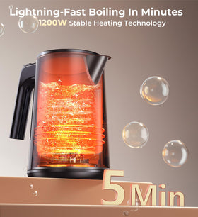ZKBHOME Electric Kettle lid-open pour shows easy filling.