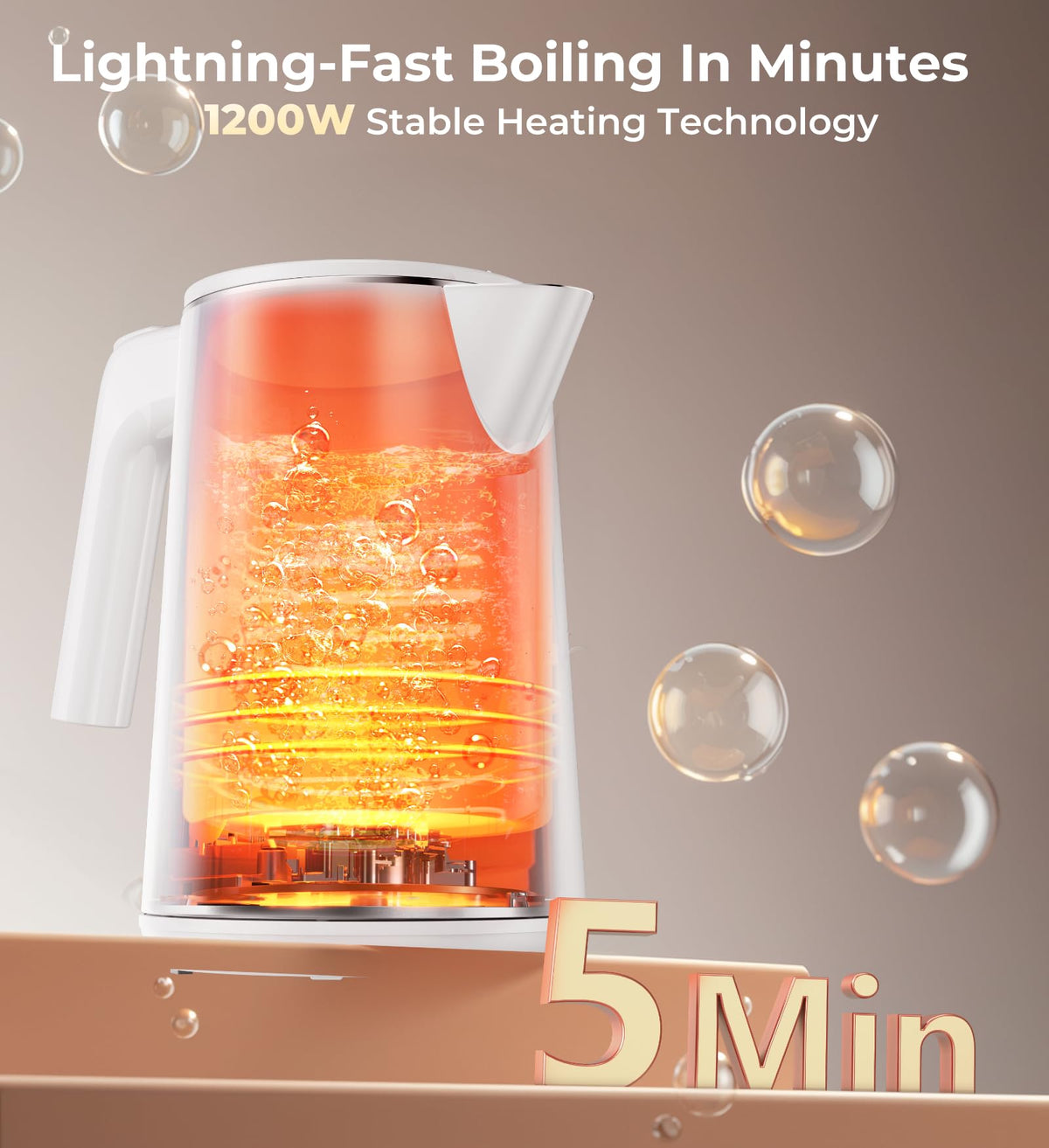 ZKBHOME electric kettle with 7 temperature settings for precise brewing