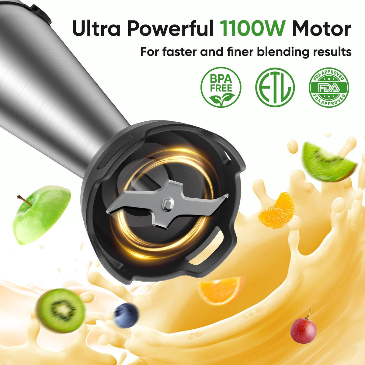 ZKBHOME immersion blender trigger control demonstrates easy one handed speed adjustment