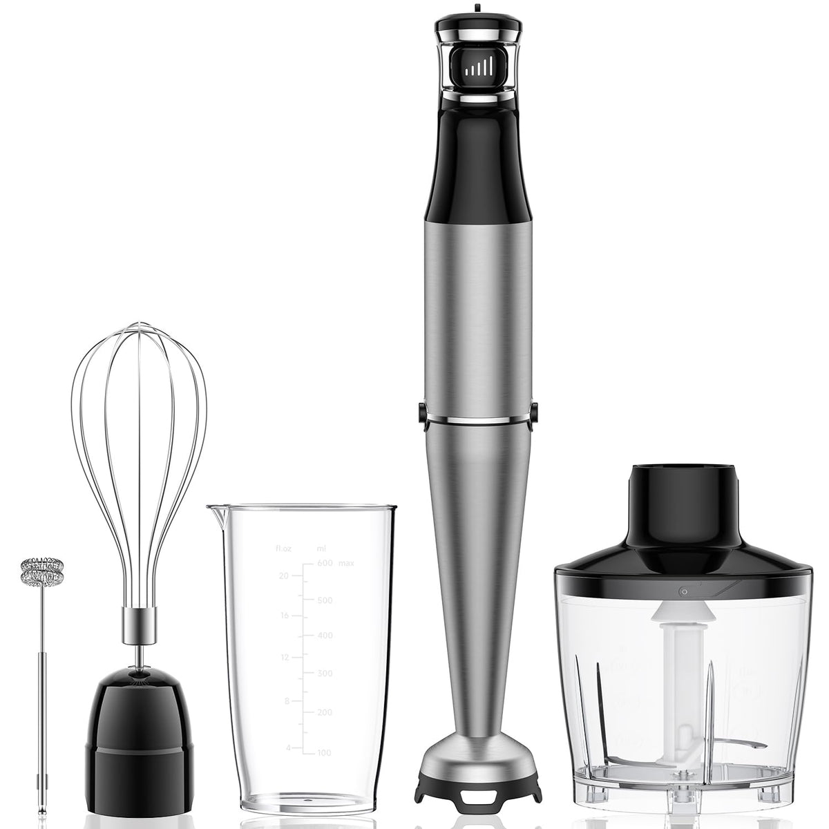 ZKBHOME immersion blender 1100W powers smooth blends for soups and smoothies.