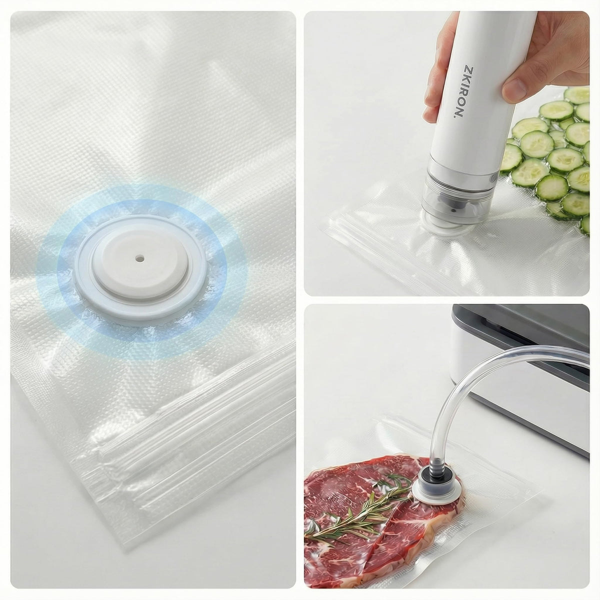 ZKIRON leakproof double zipper bag provides secure, airtight sealing.
