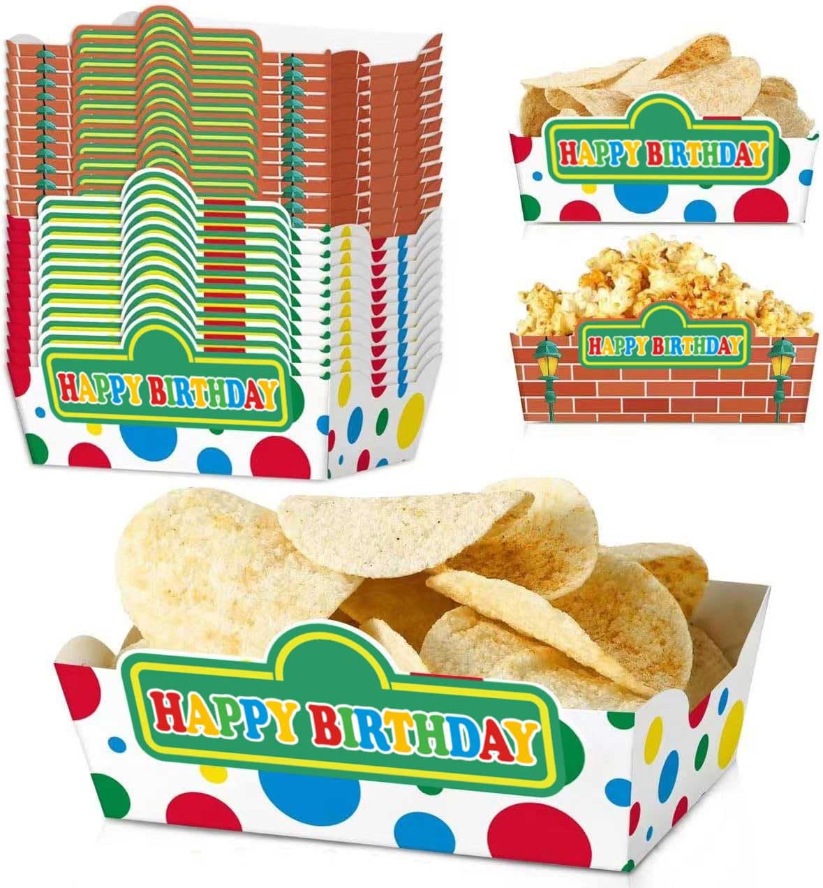 Zliisang cartoon friends food trays, 24-piece set, ideal for party snack service.