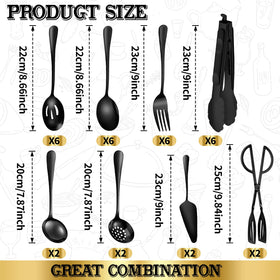 ZLMTZDJD gold buffet spoons arranged for portioning salads and sides