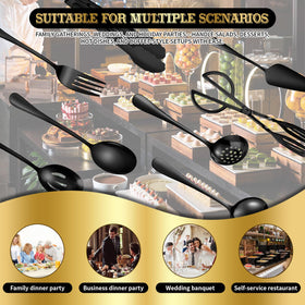 ZLMTZDJD gold soup ladles in use for serving hot soups at events