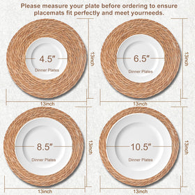 ZLMXXT round-woven placemats 13in showcase intricate braiding for elegant tables.