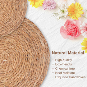 ZLMXXT natural water hyacinth mats elevate holiday tables.