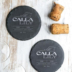 ZLOMD modern-design black slate coasters for stylish table decor.