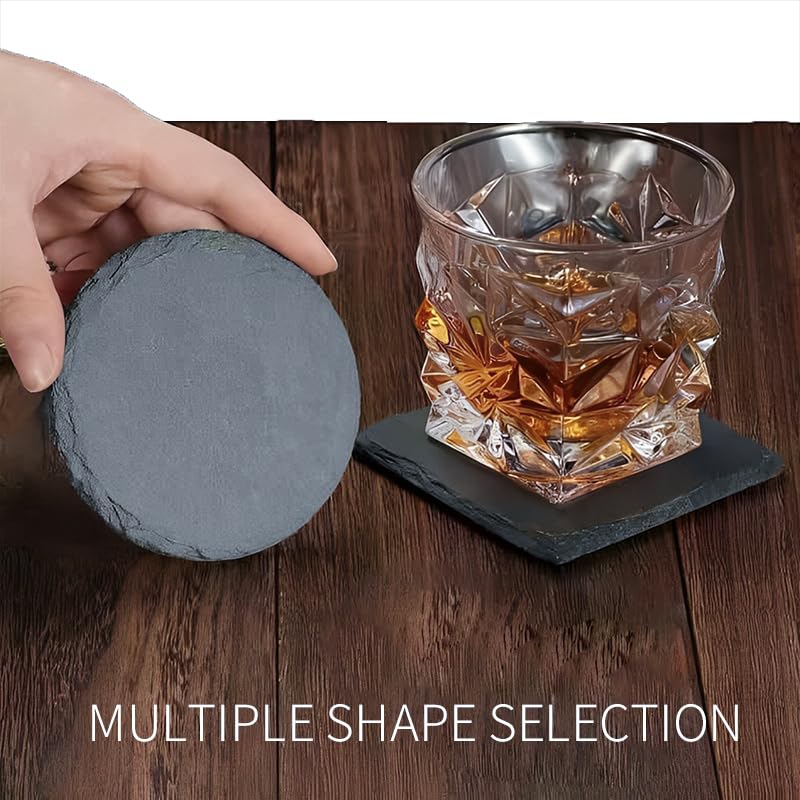 ZLOMD slate coaster engraving-ready surface for patterns and text.