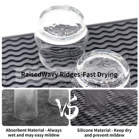 ZLR raise edge silicone mat promoting air circulation to keep countertops dry.