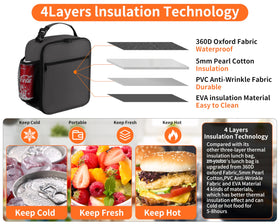 ZM-YOUTOO lunch box side view highlights its slim profile for easy bag compatibility.