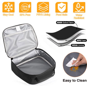 ZM-YOUTOO compact black lunch bag for office use and daily meals.
