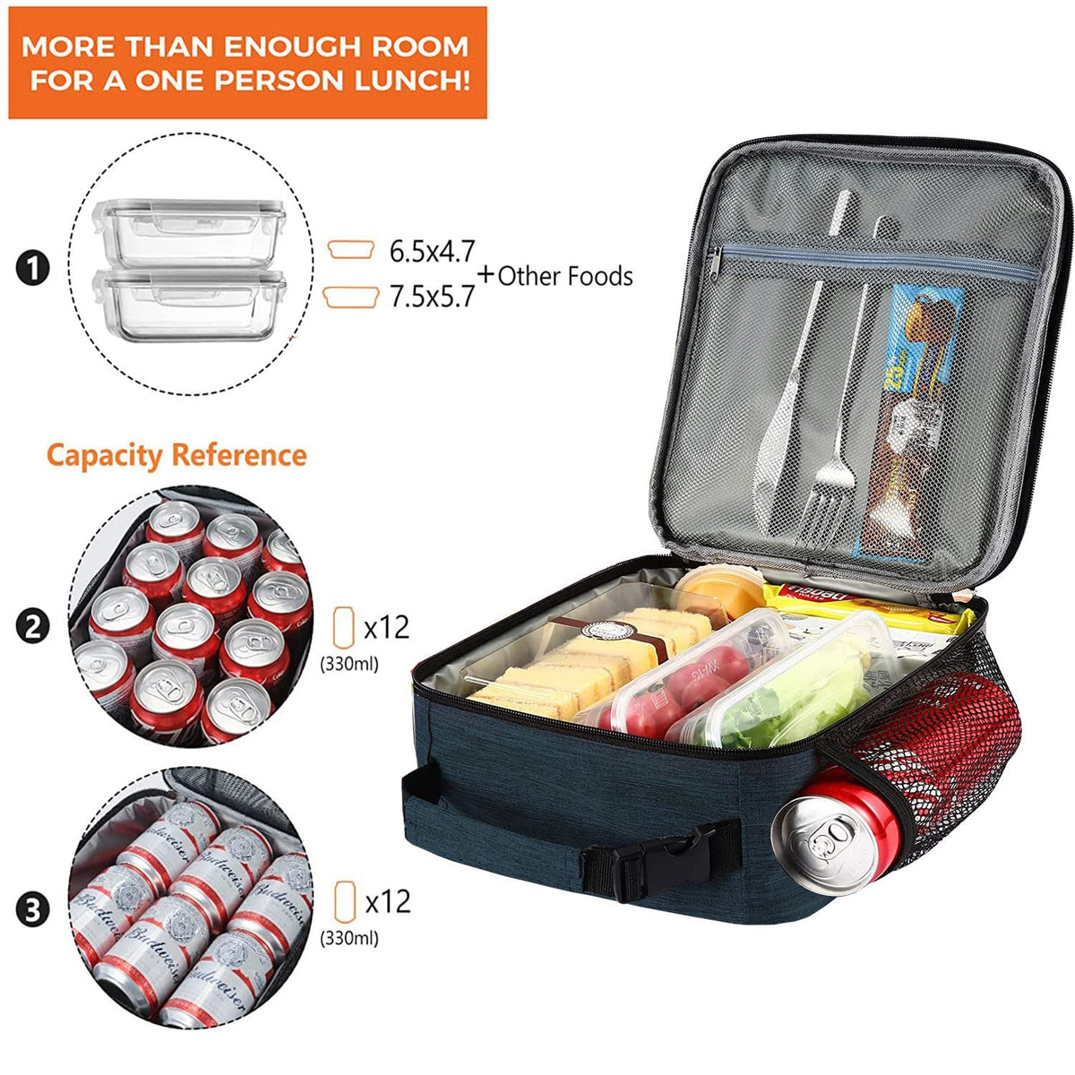 ZM-YOUTOO lunch bag highlighting easy-clean and waterproof surface