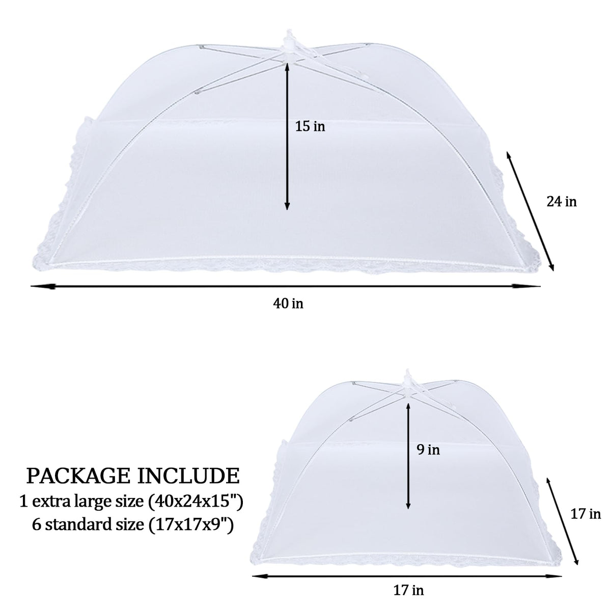 ZMCINER standard mesh cover for 17x17 plates keeps foods safe on picnics