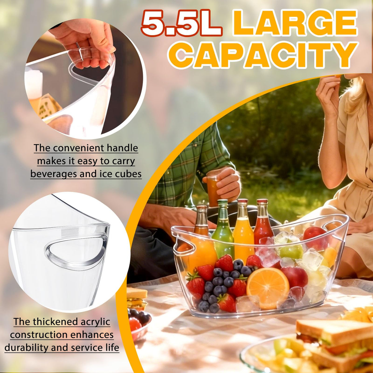 ZMCYNG champagne bucket transparent for easy monitoring and service