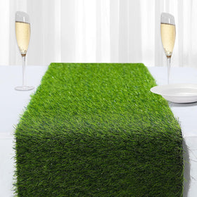 ZMENGZL artificial grass table runner 13x120 for golf-themed events, durable outdoor decor.