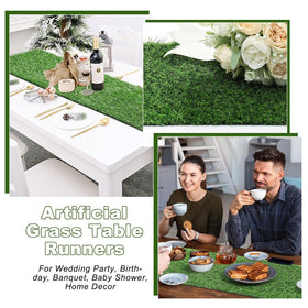 ZMENGZL easy-clean grass runner is hose-wash friendly after events.