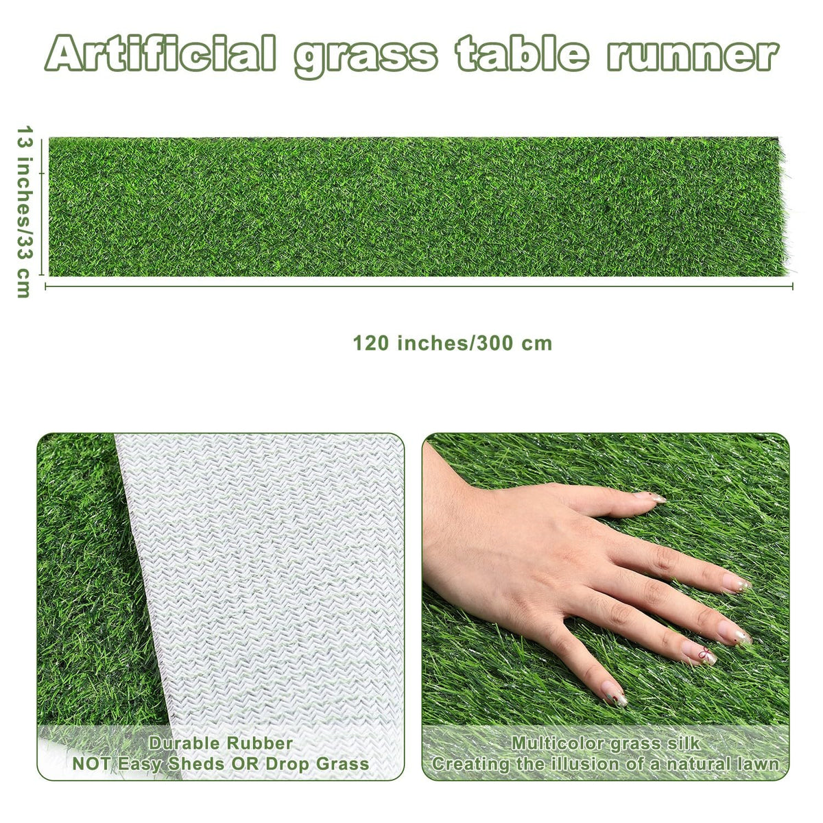 ZMENGZL faux grass table runner ideal for wedding decor and lush dining tables.
