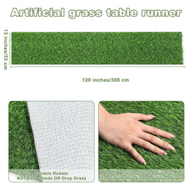ZMENGZL faux grass table runner ideal for wedding decor and lush dining tables.