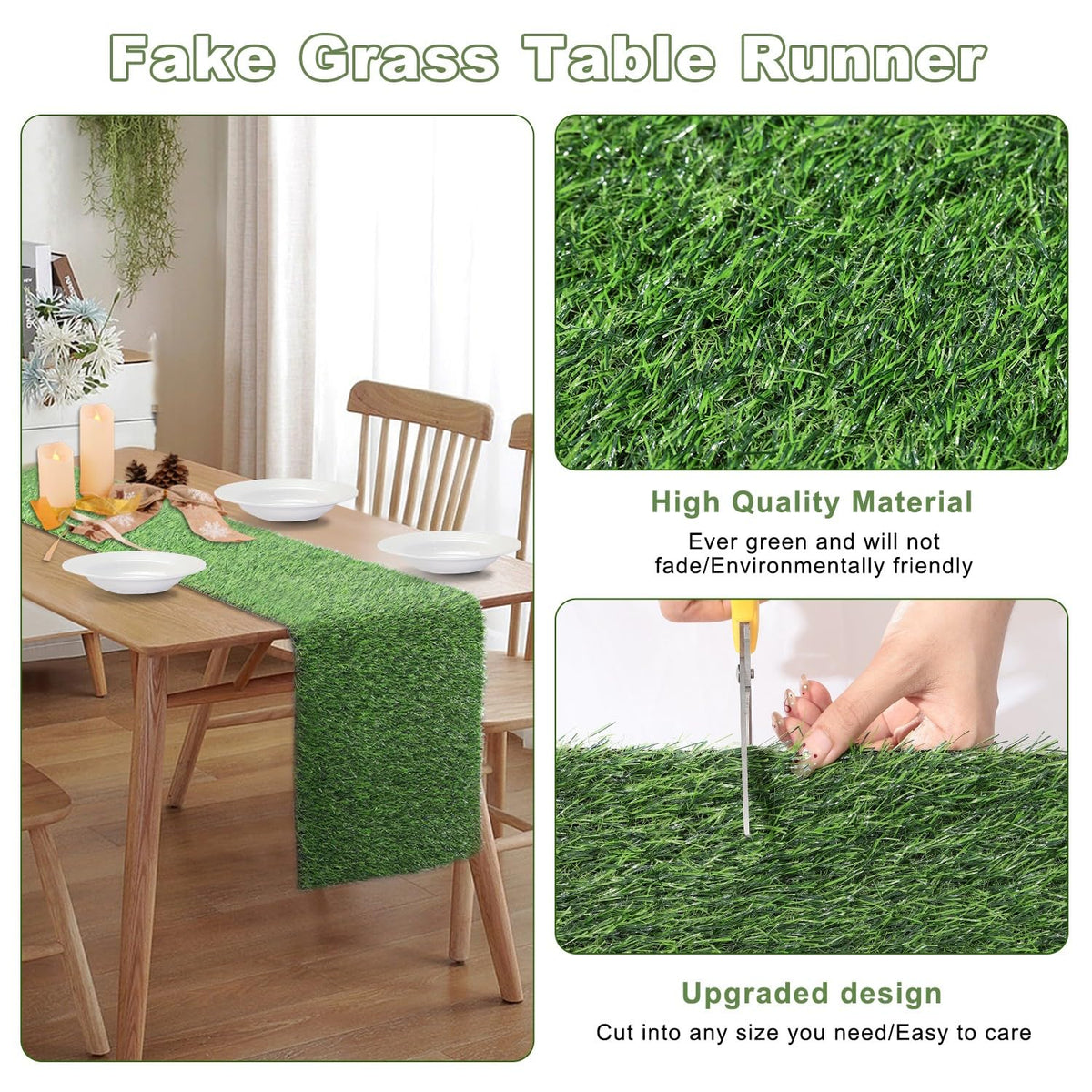 ZMENGZL green turf runner with latex backing suited for outdoor celebrations.