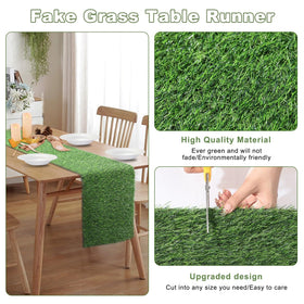 ZMENGZL green turf runner with latex backing suited for outdoor celebrations.