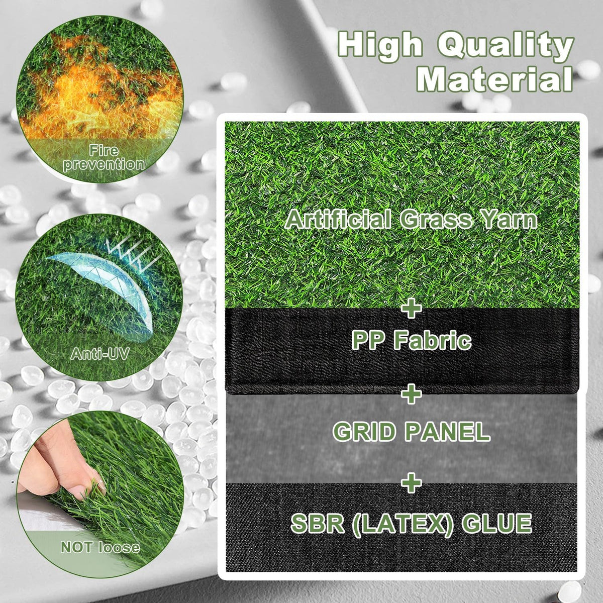 ZMENGZL synthetic turf table runner adds vibrant party backdrop and table charm.