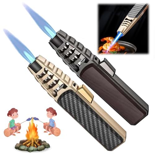 zmiao 2-pack butane torch windproof design for versatile cooking and outdoor lighting.