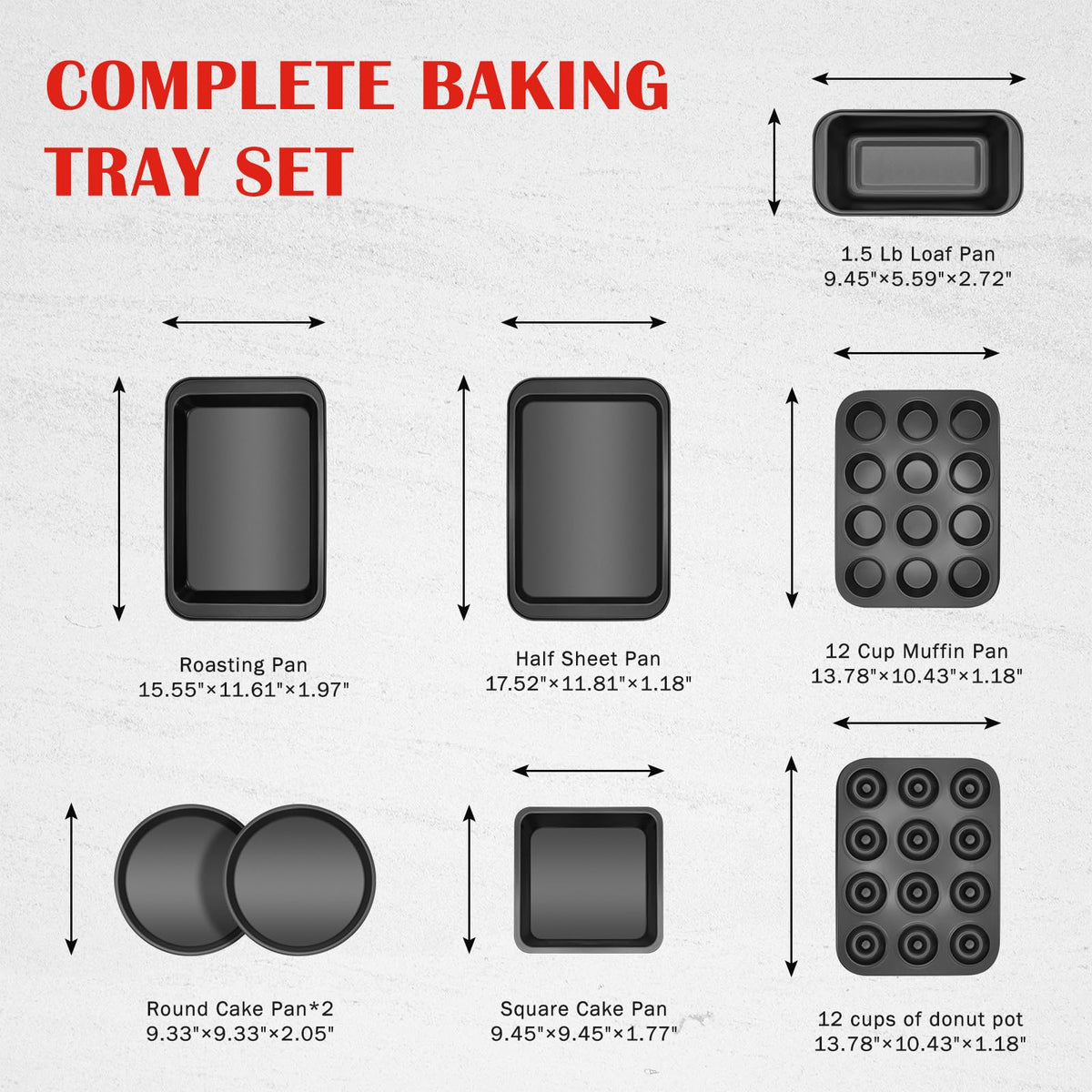 zmkele bakeware set square cake pans for sheet cakes