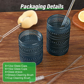 ZMOWIPDL embossed beaded design glass with non-slip grip