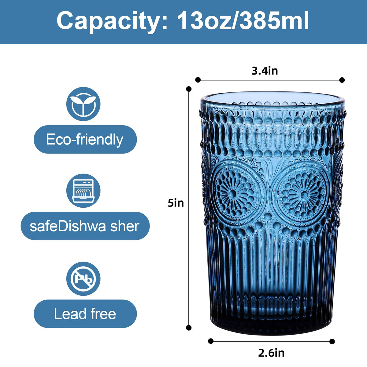 ZMOWIPDL embossed texture glass with anti-slip grip, perfect for confident pouring.