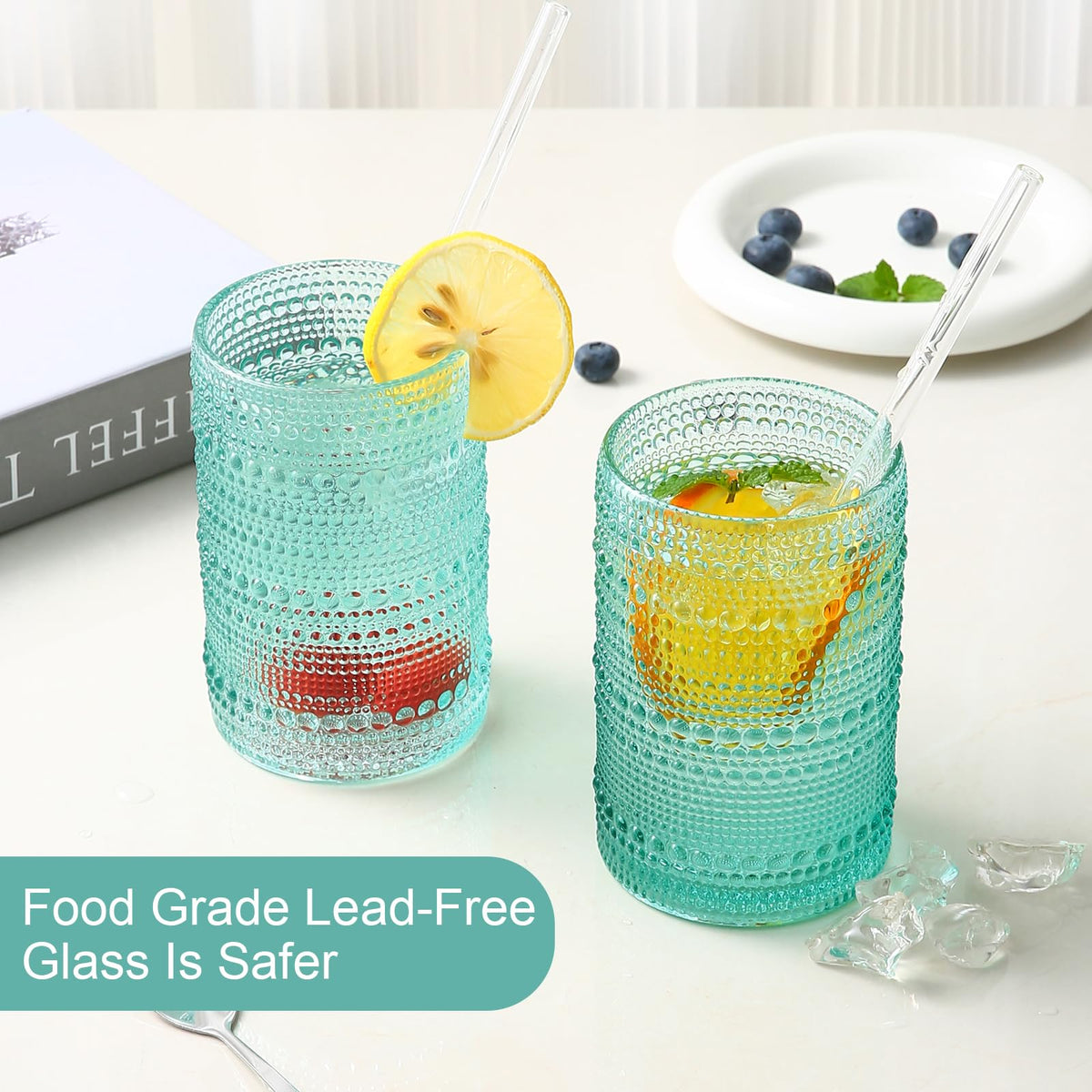 ZMOWIPDL glass straws set six-pack for eco friendly sipping