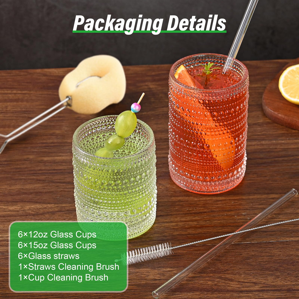 ZMOWIPDL glass straws for clean, eco-friendly sipping