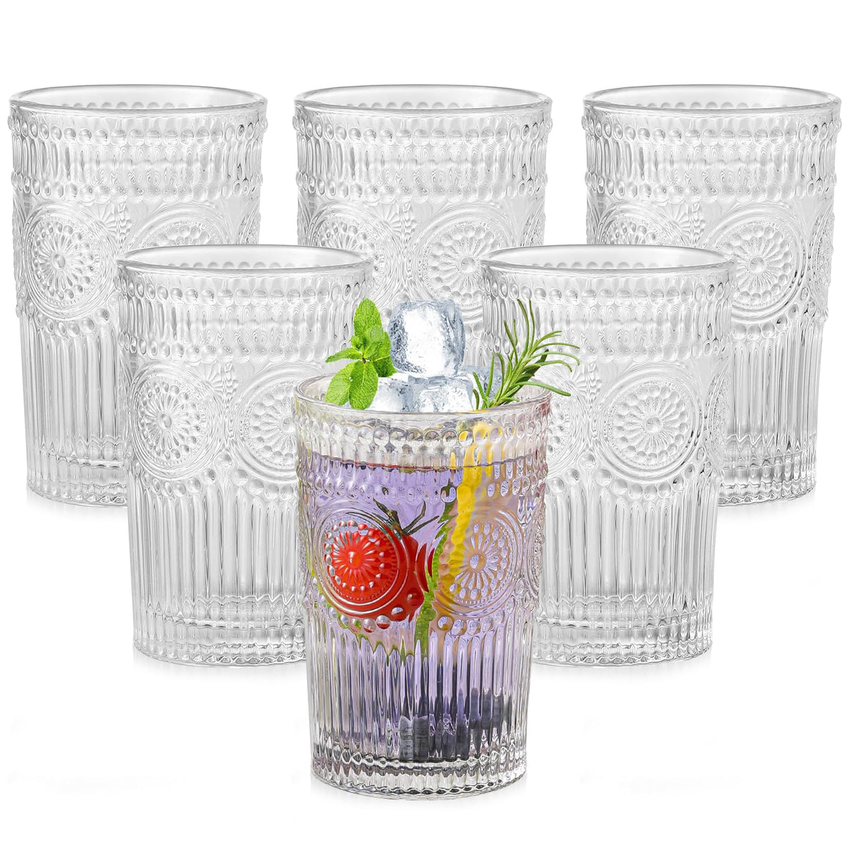 ZMOWIPDL vintage embossed texture glass for stylish serving