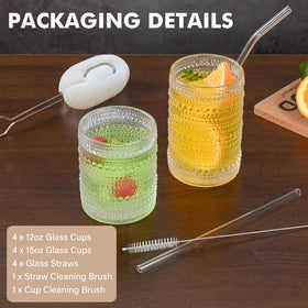 ZMOWIPDL vintage hobnail 15oz glasses great for highballs and juices.