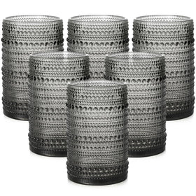 ZMOWIPDL vintage hobnail glass set with six tumblers for water and cocktails