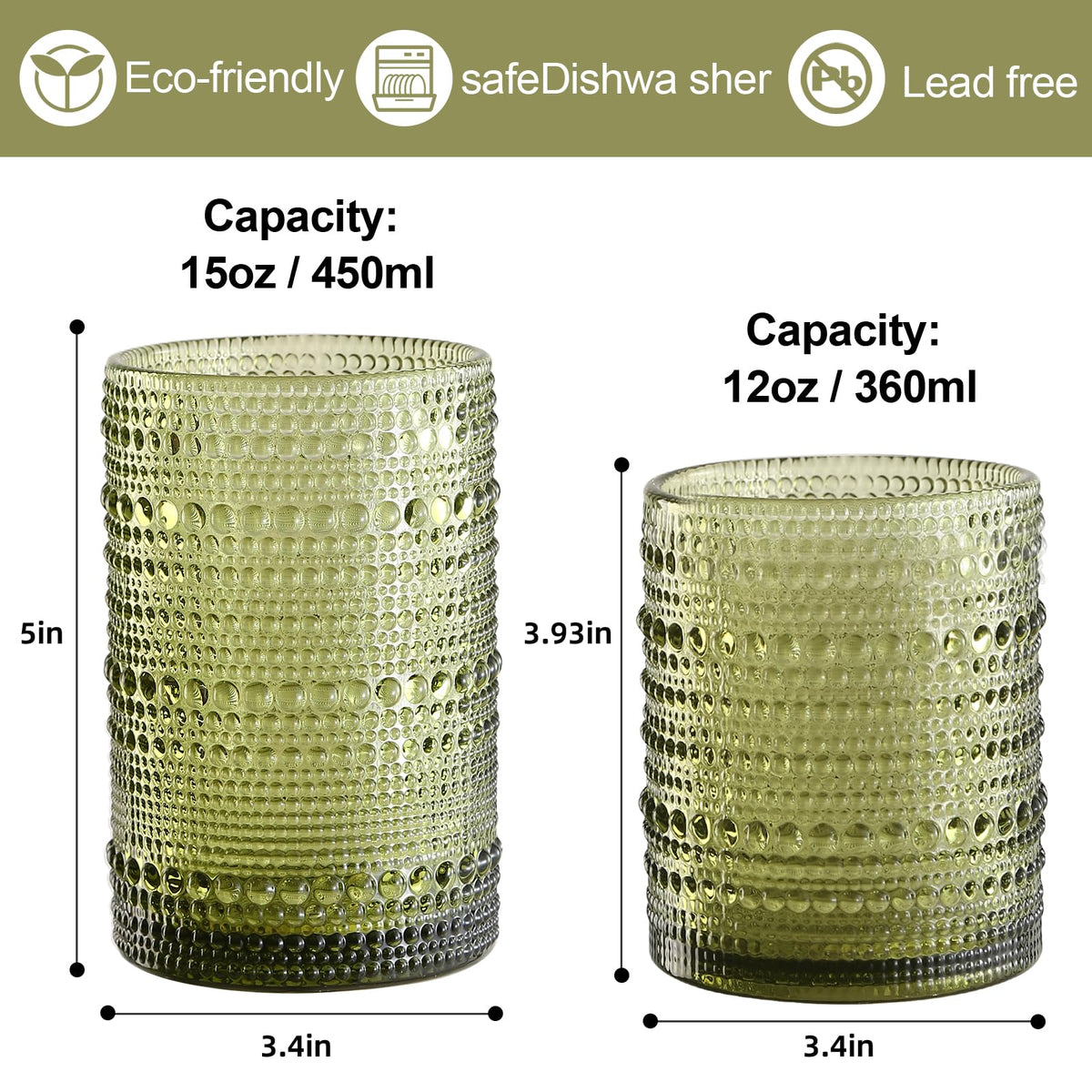 ZMOWIPDL vintage hobnail 12oz side view shows embossed texture and non-slip handling